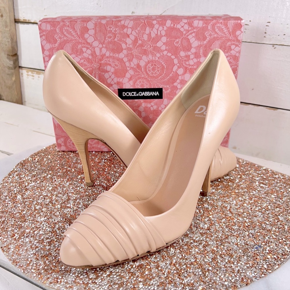 Dolce & Gabbana Nappa Leather Wrapped Toe Heels